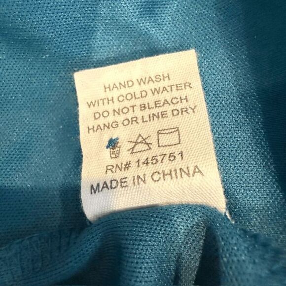 Altar'd State Floral Teal Long Sleeve Dress Empire Waist Bell Sleeves Size Small - Picture 7 of 11